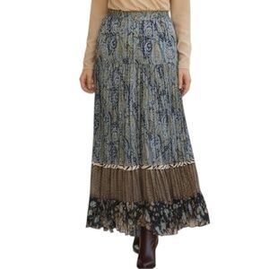 Lucia Lukken Vintage Patchwork Floral Animal Print Broomstick Maxi Skirt Small